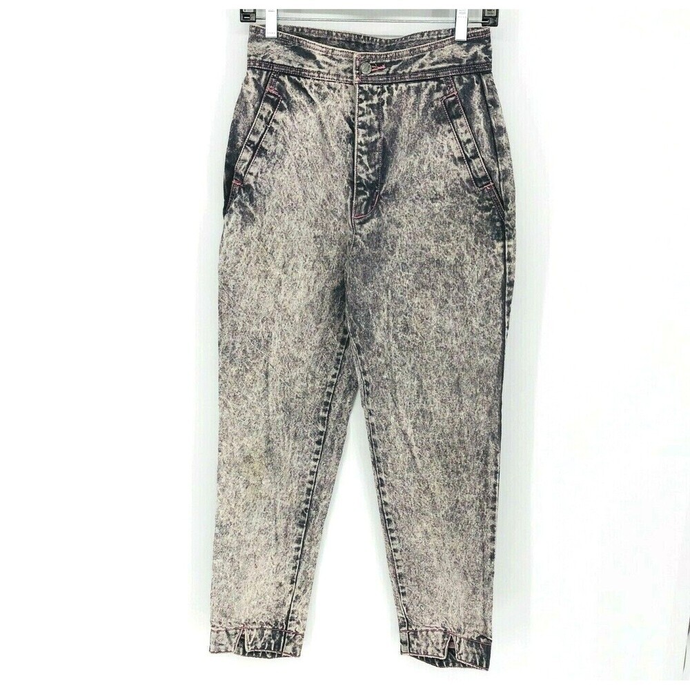 Vintage 80's Seattle Blues High Rise Acid Wash Ankle Length Mom Jean Size 9